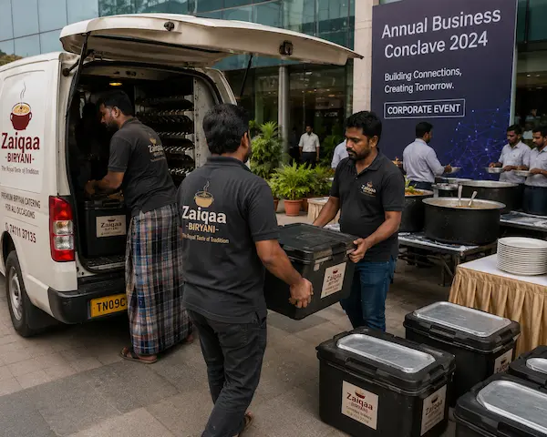 Biryani catering arranged for a corporate event in Chennai