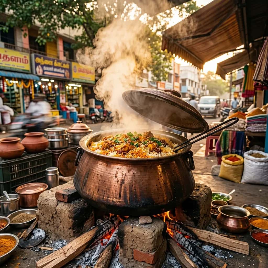Premium wood-fired biryani delivery and bulk supply in Anna Nagar, Chennai